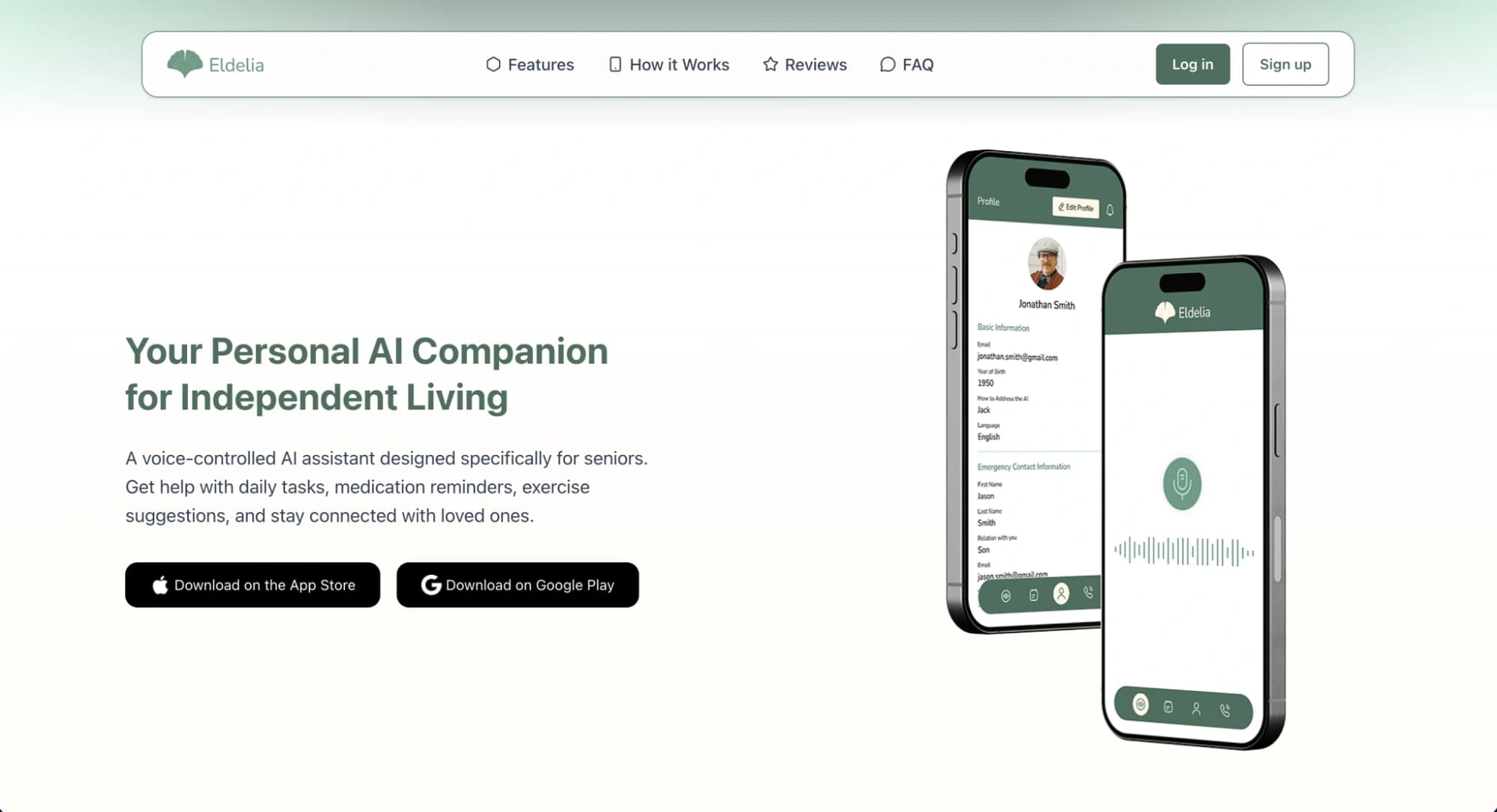 Eldelia — An AI companion app that keeps seniors connected, confident, and cared for